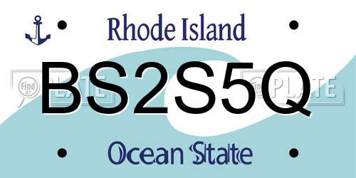 BS2S5Q Rhode Island License Plate