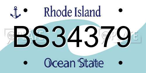 BS34379 Rhode Island License Plate