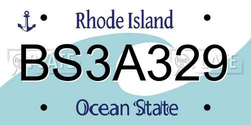 BS3A329 Rhode Island License Plate