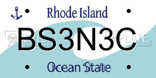 BS3N3C Rhode Island License Plate