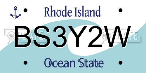 BS3Y2W Rhode Island License Plate