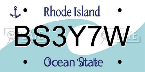BS3Y7W Rhode Island License Plate