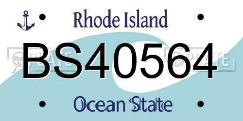 BS40564 Rhode Island License Plate