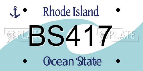 BS417 Rhode Island License Plate