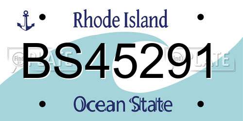 BS45291 Rhode Island License Plate