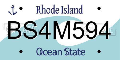 BS4M594 Rhode Island License Plate