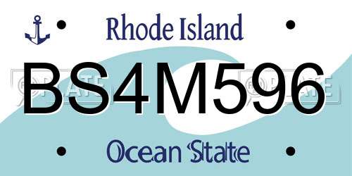 BS4M596 Rhode Island License Plate