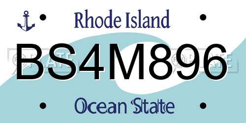 BS4M896 Rhode Island License Plate