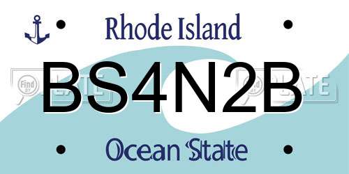 BS4N2B Rhode Island License Plate