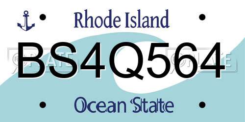BS4Q564 Rhode Island License Plate