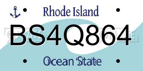 BS4Q864 Rhode Island License Plate