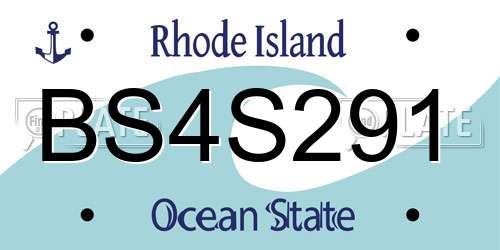 BS4S291 Rhode Island License Plate
