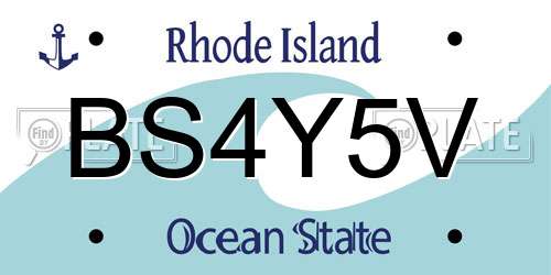 BS4Y5V Rhode Island License Plate