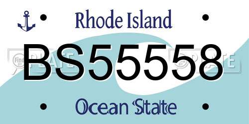 BS55558 Rhode Island License Plate