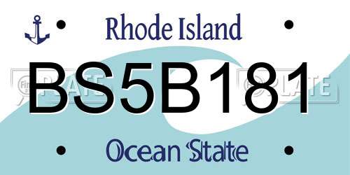 BS5B181 Rhode Island License Plate