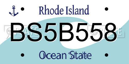 BS5B558 Rhode Island License Plate