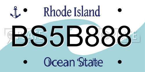 BS5B888 Rhode Island License Plate