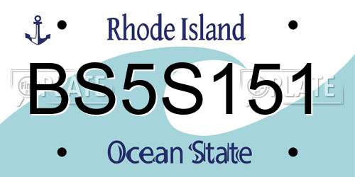 BS5S151 Rhode Island License Plate