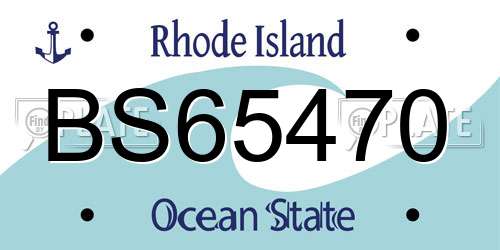 BS65470 Rhode Island License Plate