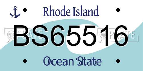 BS65516 Rhode Island License Plate