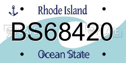 BS68420 Rhode Island License Plate