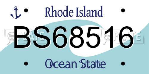 BS68516 Rhode Island License Plate