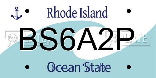 BS6A2P Rhode Island License Plate