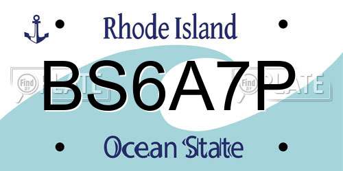 BS6A7P Rhode Island License Plate
