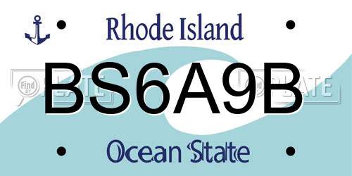 BS6A9B Rhode Island License Plate