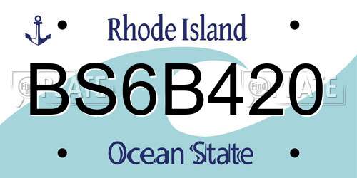 BS6B420 Rhode Island License Plate