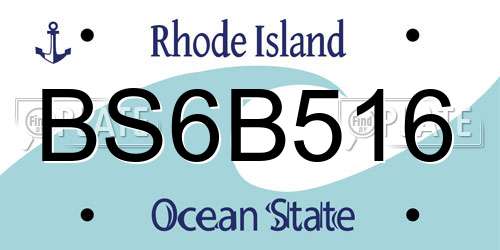 BS6B516 Rhode Island License Plate