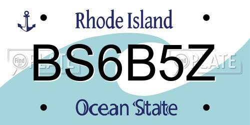 BS6B5Z Rhode Island License Plate