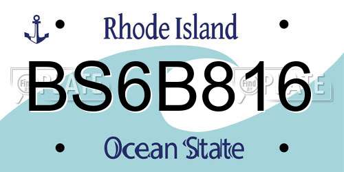 BS6B816 Rhode Island License Plate