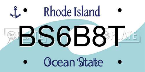 BS6B8T Rhode Island License Plate