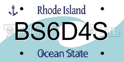 BS6D4S Rhode Island License Plate