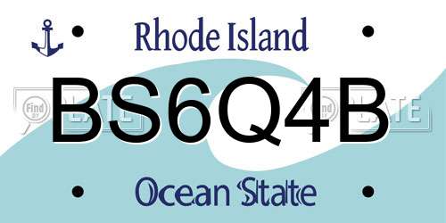 BS6Q4B Rhode Island License Plate