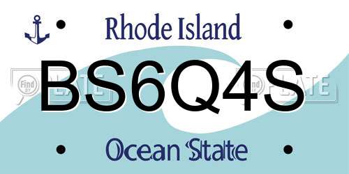 BS6Q4S Rhode Island License Plate