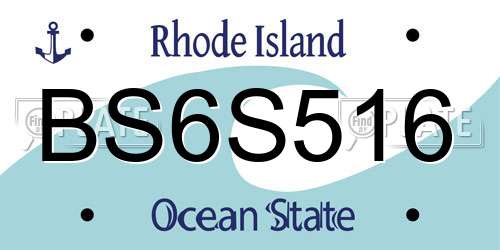 BS6S516 Rhode Island License Plate