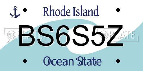 BS6S5Z Rhode Island License Plate