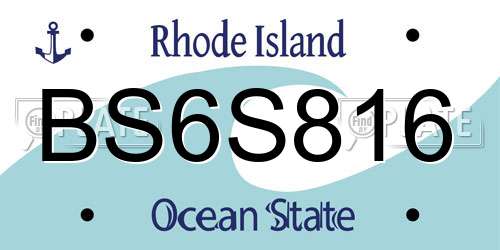 BS6S816 Rhode Island License Plate
