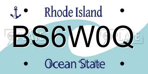 BS6W0Q Rhode Island License Plate