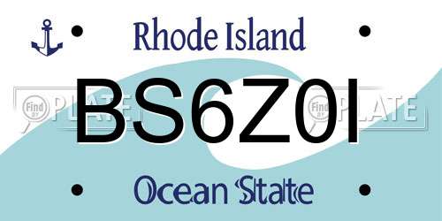 BS6Z0I Rhode Island License Plate