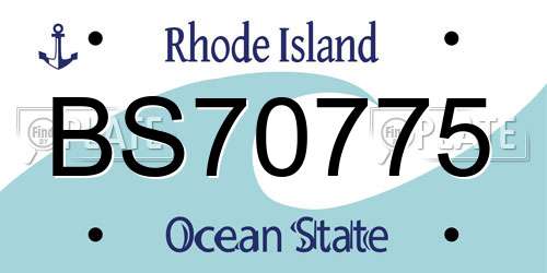 BS70775 Rhode Island License Plate