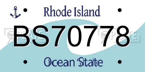 BS70778 Rhode Island License Plate