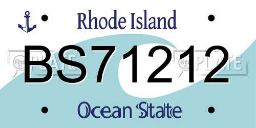 BS71212 Rhode Island License Plate