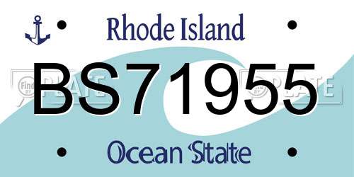 BS71955 Rhode Island License Plate