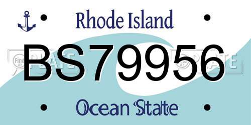 BS79956 Rhode Island License Plate