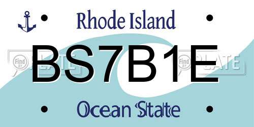 BS7B1E Rhode Island License Plate