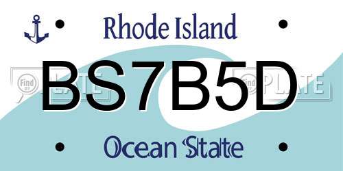 BS7B5D Rhode Island License Plate