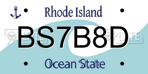 BS7B8D Rhode Island License Plate